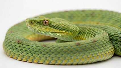 Fototapeta premium Eyelash Viper on studio background