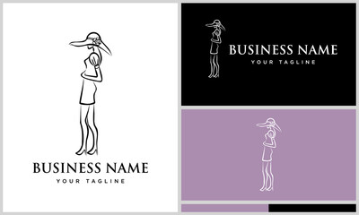 Elegant Woman Hat Fashion Logo.