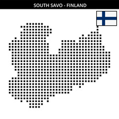 Obraz premium Big square dotted map of south-savo in Finland