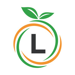  Initial Orange Logo combine with letter L vector template