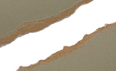 Torn Grey Paper Edge Frames Isolated on Transparent Background for Creative Project.