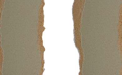 Torn Grey Paper Edge Frames Isolated on Transparent Background for Creative Project.