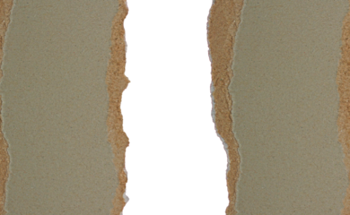 Torn Grey Paper Edge Frames Isolated on Transparent Background for Creative Project.