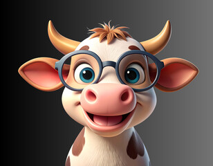 Cute Bull with Glasses for Bakra Eid Mubarak