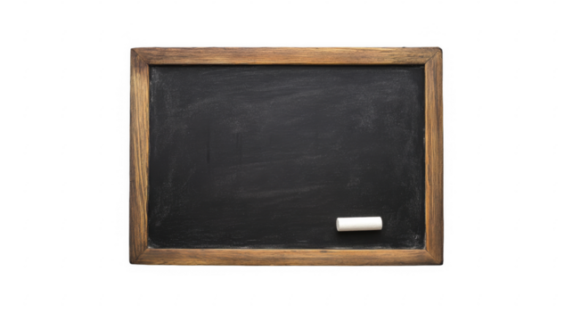 Chalkboard with chalk stick on a transparent background, PNG image, PNG file. - Powered by Adobe