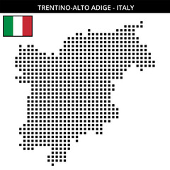 Obraz premium Big square dotted map of trentino-alto-adige in Italy