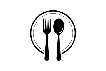 Fork and spoon restaurant dining food icon design