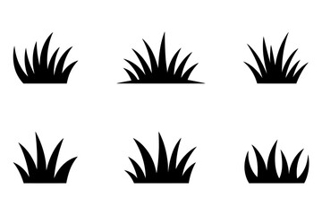 Black grass tufts vector illustration silhouette