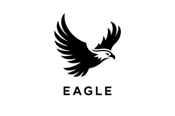 Eagle logo design soaring bird vector illustration