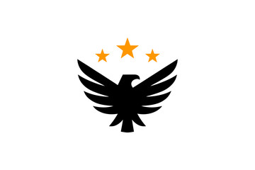 Eagle logo design with stars vector illustration