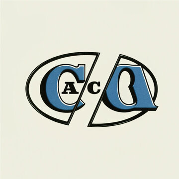 CAQ Split Monogram Logo with Bold Letter Design