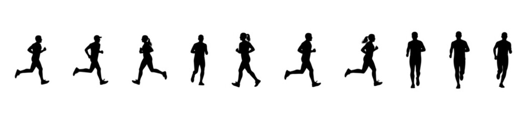 Architectural Drawings people running vector illustrations, front view, human person Minimal style hand drawn. Sections, Elevations, Floor Plans