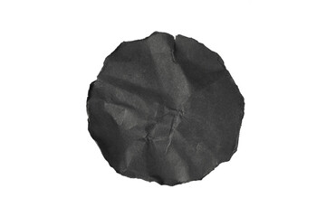 black round piece of paper with ripped torn edge isolated on white or transparent png