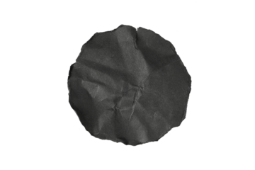 black round piece of paper with ripped torn edge isolated on white or transparent png