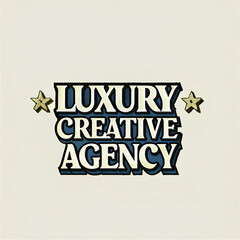 Obraz premium Luxury Creative Agency Logo with Stars and Classic Font