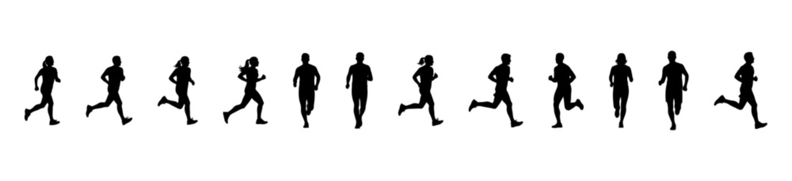 Architectural Drawings people running vector illustration, front view, human person Minimal style hand drawn. Sections, Elevations, Floor Plans
