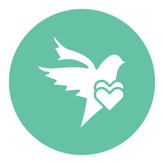 Dove with Heart Icon