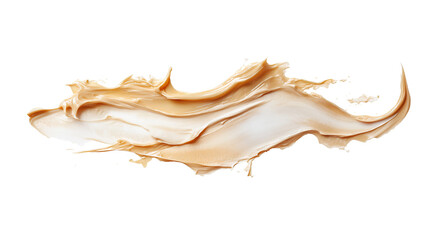 Smooth beige cream on white surface, created with AI, PNG