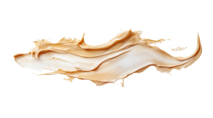 Smooth beige cream on white surface, created with AI, PNG