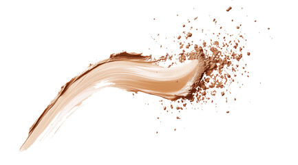 Swirl of cream and powder on white, created with AI, PNG