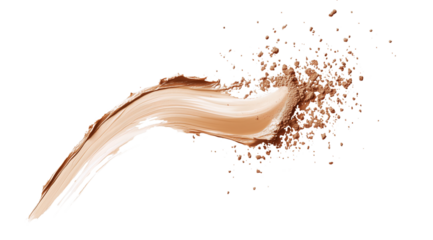 Swirl of cream and powder on white, created with AI, PNG