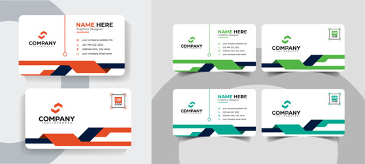 Minimal and  Clean Business Card Design Template for Business and Creative. Professional and creative business card template for personal identity.