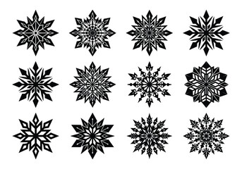 Obraz premium snowflake silhouette set 