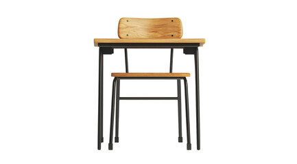 Unoccupied student desk ready for school use, created with AI, PNG