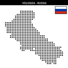 Obraz premium Big square dotted map of Vologda in Russia