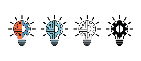 Innovative Technology Ideas Lightbulb Icons Set