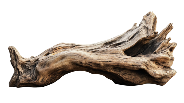 Ancient driftwood weathered and sculpted by time a testament to nature s on transparent background