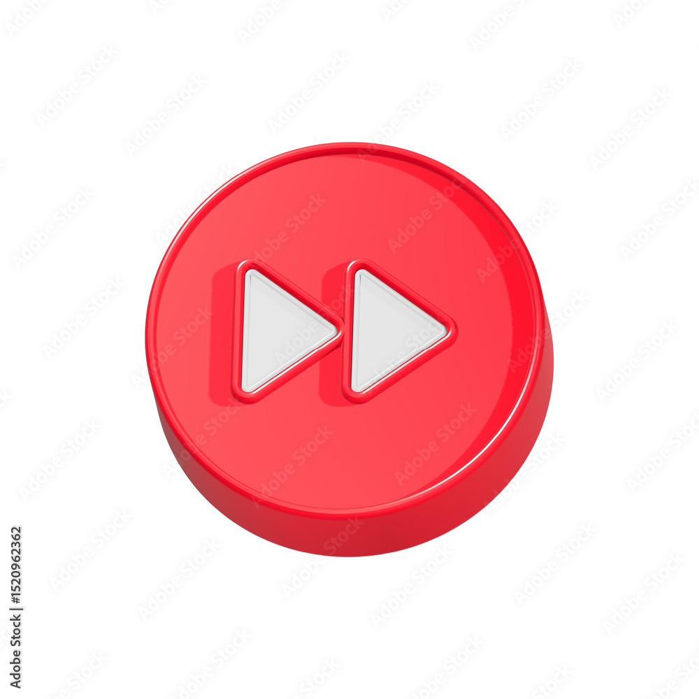 Poster forward rewind play icon button 3d rendering