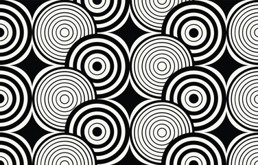 Ethnic tribal African circle black and white background. Seamless tribal pattern, folk embroidery, tradition geometric  ornament. Traditional design for fabric, textile, print, rug, paper, carpet