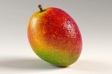 A photorealistic 3D mango featuring subtle color transitions and realistic skin texture
