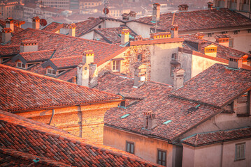 roofs with terracotta coverings in Italian historical centres