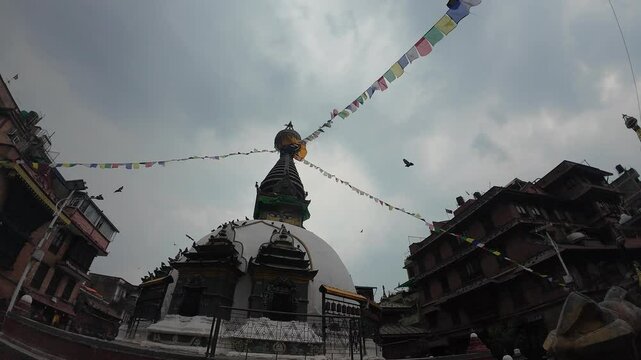 Kaathe Swayambhu Shree Gha Chaitya miniature replica of Swayambhunath, Ptan, Kathmandu, Nepal, Asia 