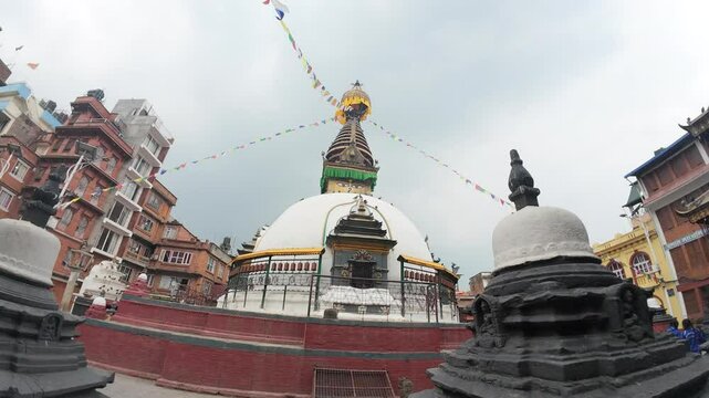 Kaathe Swayambhu Shree Gha Chaitya miniature replica of Swayambhunath, Ptan, Kathmandu, Nepal, Asia 