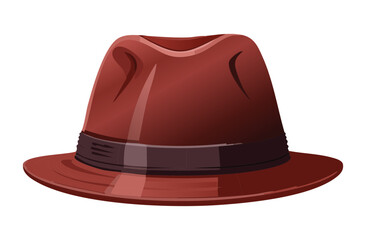 Rich Burgundy Felt Fedora Headwear