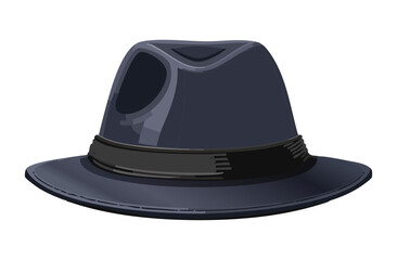 Sophisticated Indigo Felt Fedora Headwear