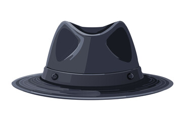 Sleek Dark Grey Fedora Hat Isolated