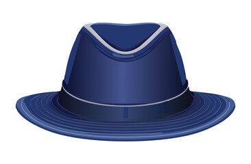 Vibrant Blue Fedora Hat Isolated Graphic