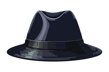 Elegant Black Felt Fedora Headwear