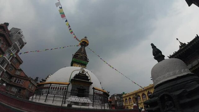 Kaathe Swayambhu Shree Gha Chaitya miniature replica of Swayambhunath, Ptan, Kathmandu, Nepal, Asia 