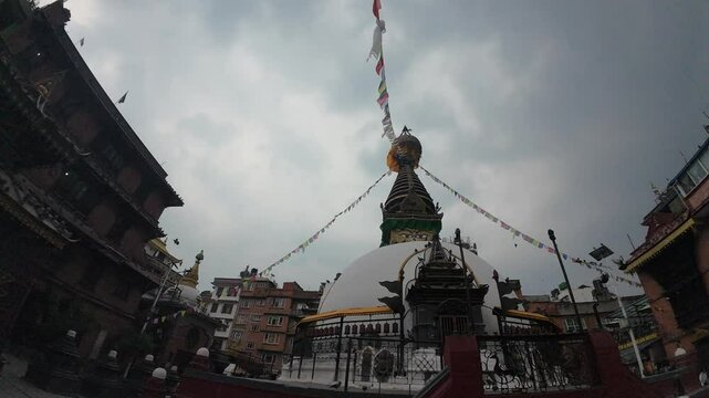 Kaathe Swayambhu Shree Gha Chaitya miniature replica of Swayambhunath, Ptan, Kathmandu, Nepal, Asia 