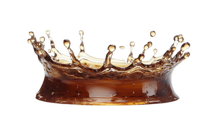 Liquid crown formed by splash on a transparent background, PNG image, PNG file.