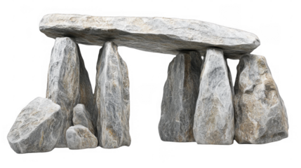 Stonehenge like stone formation on a transparent background, PNG image, PNG file.
