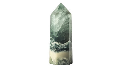 Crystal fluorite point with geological strata on a transparent background, PNG image, PNG file.