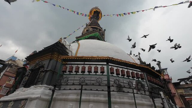 Kaathe Swayambhu Shree Gha Chaitya miniature replica of Swayambhunath, Ptan, Kathmandu, Nepal, Asia 