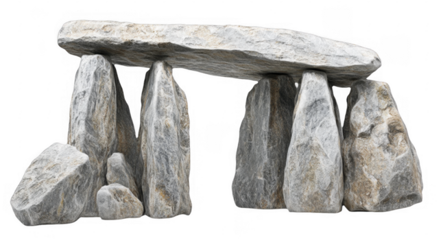 Stonehenge like stone formation on a transparent background, PNG image, PNG file.