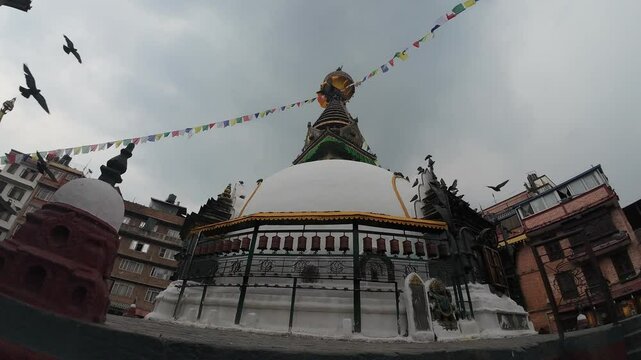 Kaathe Swayambhu Shree Gha Chaitya miniature replica of Swayambhunath, Ptan, Kathmandu, Nepal, Asia 